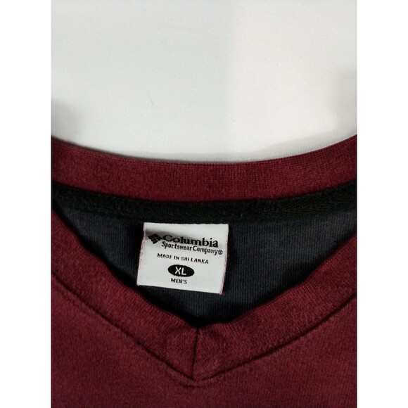 Men's Columbia Long Sleeve Burgundy Shirt Size XL Spot On Front - Picture 5 of 9